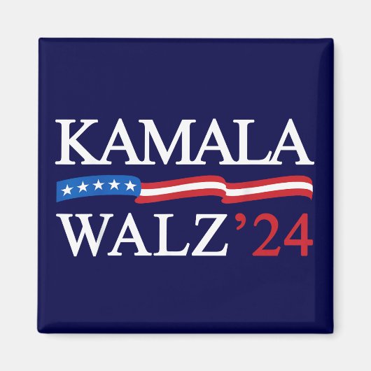Kamala Harris Walz 2024 Duidelijk Blauw Magneet (Voorkant)