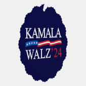 Kamala Harris Walz 2024 Duidelijk Blauw Ornament Kaart (Rechts)