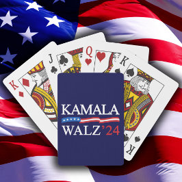 Kamala Harris Walz 2024 Duidelijk Blauw Pokerkaarten