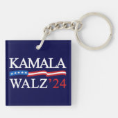 Kamala Harris Walz 2024 Duidelijk Blauw Sleutelhanger (Achterkant)