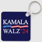 Kamala Harris Walz 2024 Duidelijk Blauw Sleutelhanger (Achterkant)