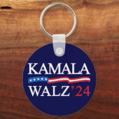 Kamala Harris Walz 2024 Duidelijk Blauw Sleutelhanger (Achterkant)