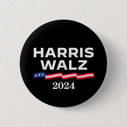 Kamala Harris Walz 2024 Ronde Button 5,7 Cm (Voorkant)