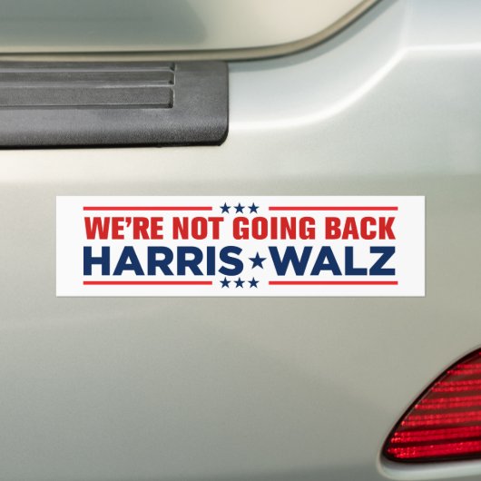 Kamala Harris Walz 2024 We gaan niet terug Bumpersticker (Op auto)