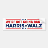 Kamala Harris Walz 2024 We gaan niet terug Bumpersticker (Voorkant)