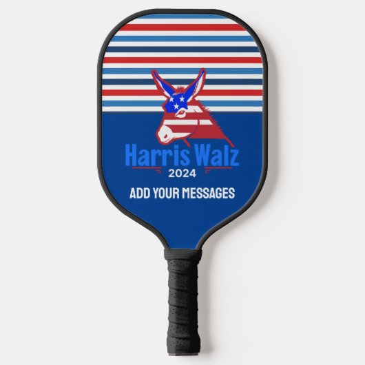 Kamala Harris Walz Donkey Pickleball Paddle (Voorkant)