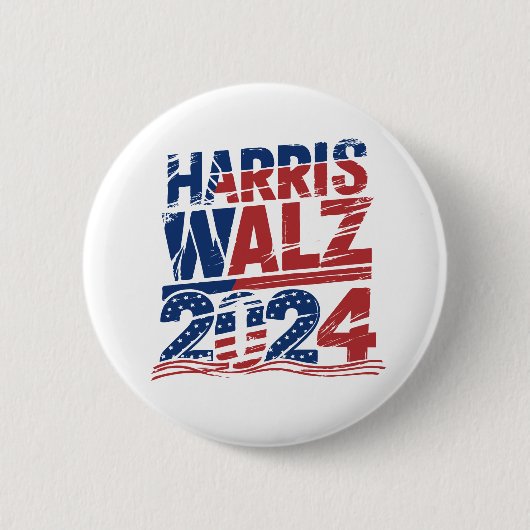 Kamala Harris Walz President 2024 Ronde Button 5,7 Cm (Voorkant)