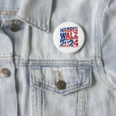 Kamala Harris Walz President 2024 Ronde Button 5,7 Cm (In situ)