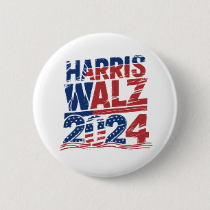 Kamala Harris Walz President 2024 Ronde Button 5,7 Cm