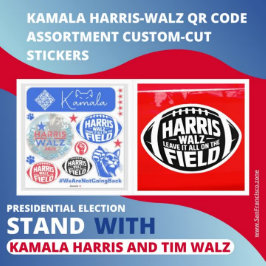 Kamala Harris Walz QR Code Assortiment Custom-Cut Sticker