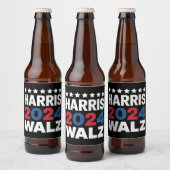 Kamala Harris Walz voor President Vice-President Bier Etiket (Flessen)