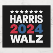 Kamala Harris Walz voor President Vice-President Bier Etiket (Enkel label)