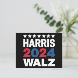 Kamala Harris Walz voor President Vice-President Briefkaart