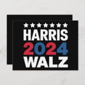 Kamala Harris Walz voor President Vice-President Briefkaart (Voorkant / Achterkant)