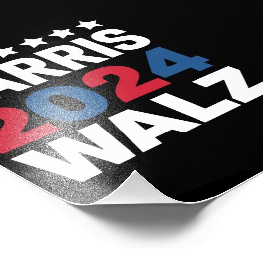 Kamala Harris Walz voor President Vice-President Foto Afdruk (Hoek)