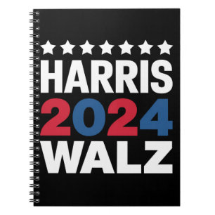 Kamala Harris Walz Voor President Vice President Notitieboek
