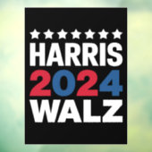 Kamala Harris Walz voor President Vice-President Raamsticker (Vel 3)