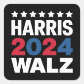 Kamala Harris Walz voor President Vice-President Vierkante Sticker (Voorkant)
