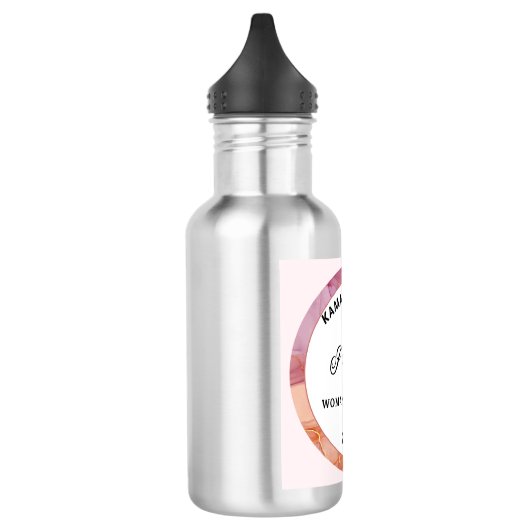 Kamala Harris Waterfles. Roze Logo Waterfles (Links)