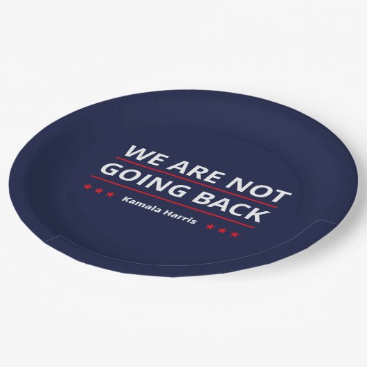 Kamala Harris - We gaan niet terug II Papieren Bordje (Gekanteld)