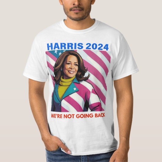 KAMALA HARRIS WE GAAN NIET TERUG T-SHIRT (Voorkant)
