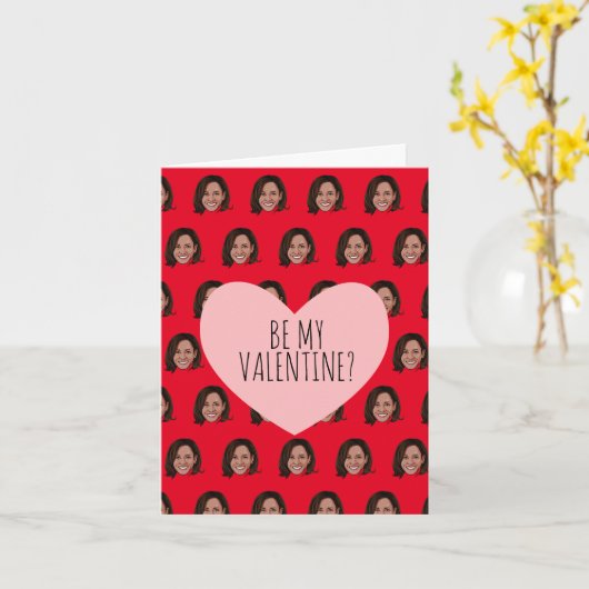 KAMALA HARRIS: Wees mijn Valentijn Kaart (Gele Bloem)