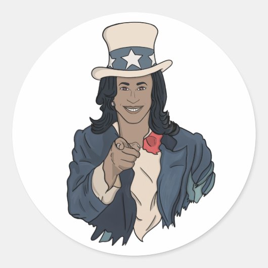 Kamala Harris wil dat je stemt Ronde Sticker (Voorkant)