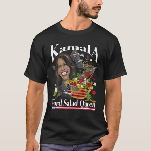 Kamala Harris Woord Salade Koningin Grappig T-shir T-shirt (Voorkant)