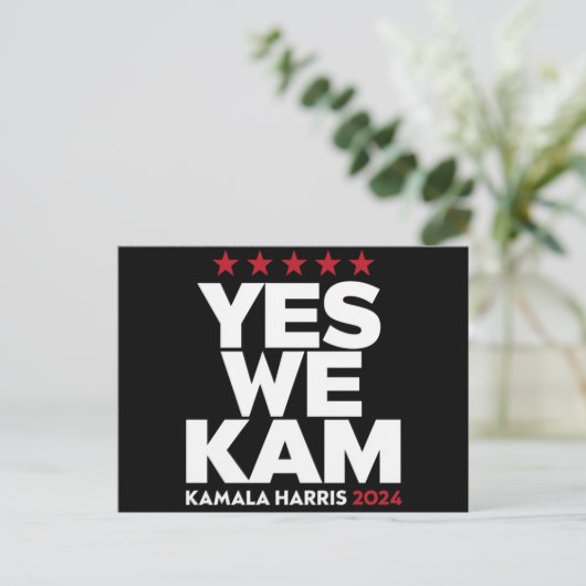 Kamala Harris Yes We Kam voor US President 2024 Briefkaart (Staand voorkant)
