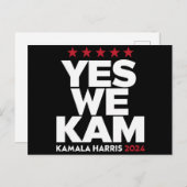 Kamala Harris Yes We Kam voor US President 2024 Briefkaart (Voorkant / Achterkant)