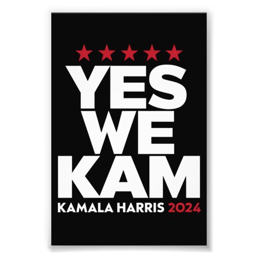 Kamala Harris Yes We Kam voor US President 2024 Foto Afdruk (Voorkant)