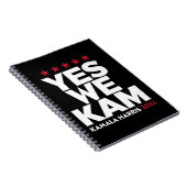 Kamala Harris Yes We Kam voor US President 2024 Notitieboek (Rechterzijde)