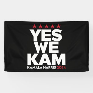 Kamala Harris Yes We Kam voor US President 2024 Spandoek