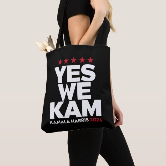 Kamala Harris Yes We Kam voor US President 2024 Tote Bag (Dichtbij)