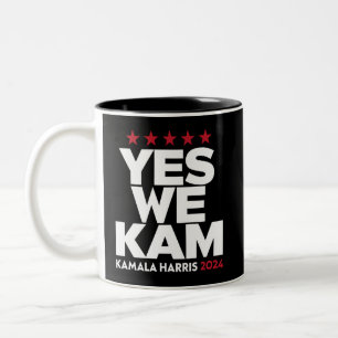 Kamala Harris Yes We Kam voor US President 2024 Tweekleurige Koffiemok