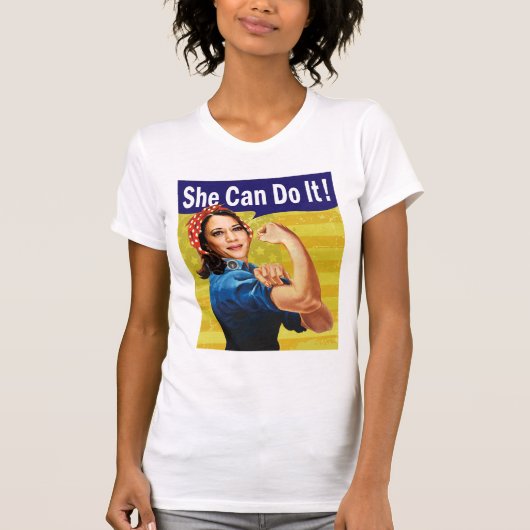 Kamala Harris, ze kan het! T-shirt (Voorkant)
