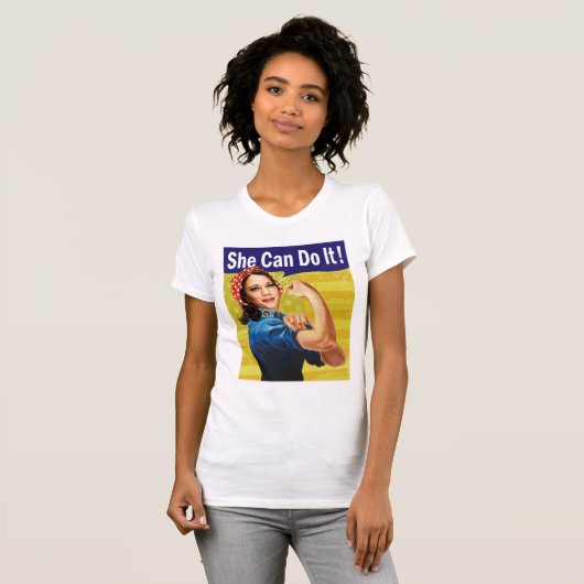 Kamala Harris, ze kan het! T-shirt (Voorkant volledig)