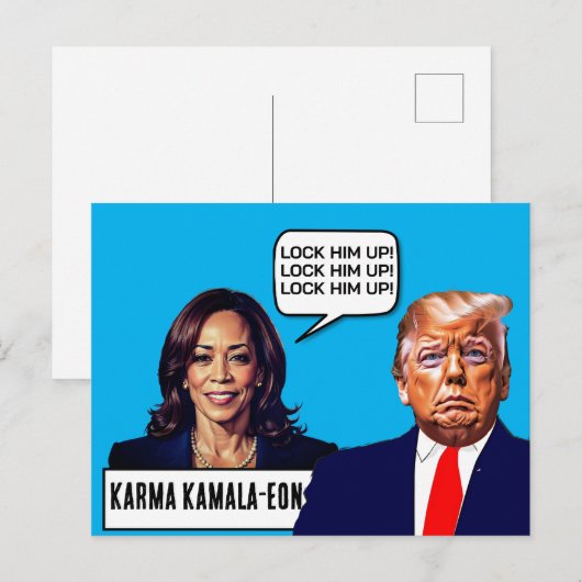 Kamala Harris zegt Trump op slot te doen Briefkaart (Voorkant / Achterkant)