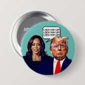 Kamala Harris zegt Trump op slot te doen Ronde Button 7,6 Cm (Voorkant /achterkant)