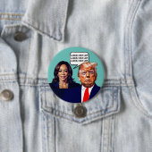 Kamala Harris zegt Trump op slot te doen Ronde Button 7,6 Cm (In situ)