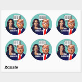 Kamala Harris zegt Trump op slot te doen Ronde Sticker (Vel)