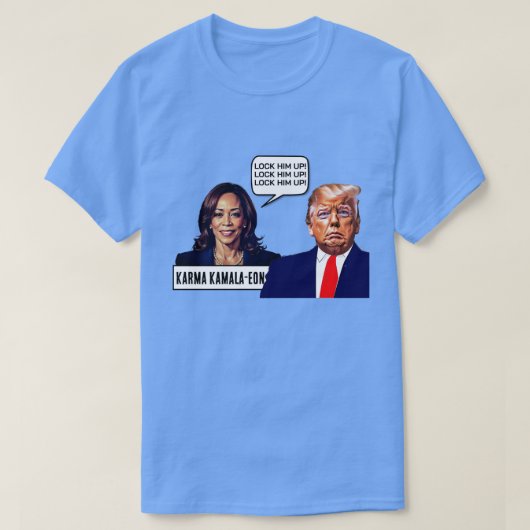 Kamala Harris zegt Trump op slot te doen T-shirt (Design voorkant)