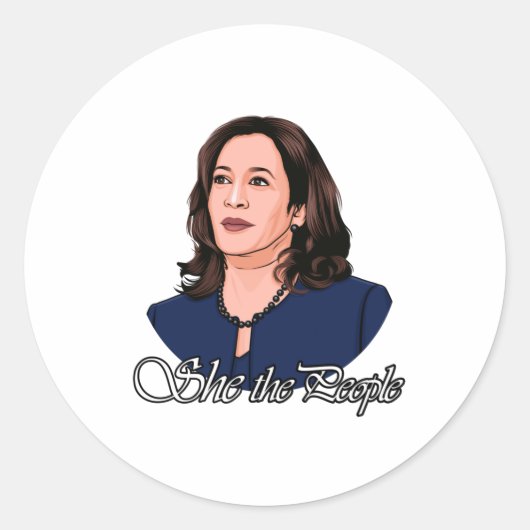 KAMALA HARRIS - Zij het volk Ronde Sticker (Voorkant)