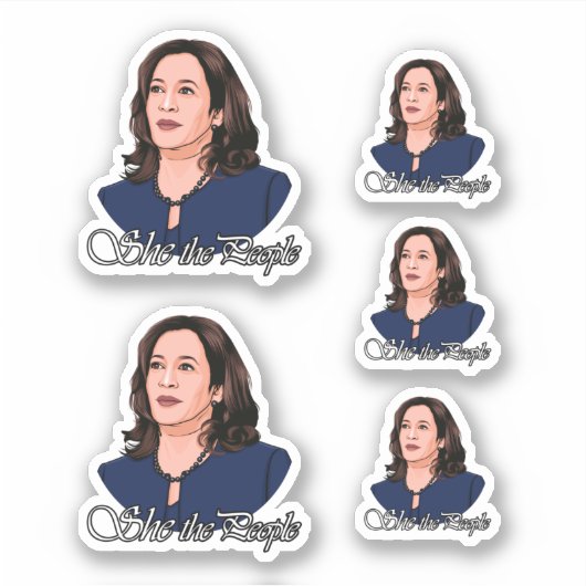 KAMALA HARRIS - Zij het volk Sticker (Voorkant)