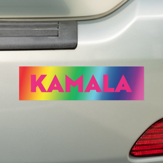 Kamala heet roze typografie gradiënt regenboog tro bumpersticker (Op auto)