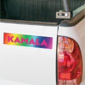 Kamala heet roze typografie gradiënt regenboog tro bumpersticker (Op Truck)
