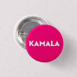 Kamala Heet Roze Wit Moderne Vet Typografie Ronde Button 3,2 Cm