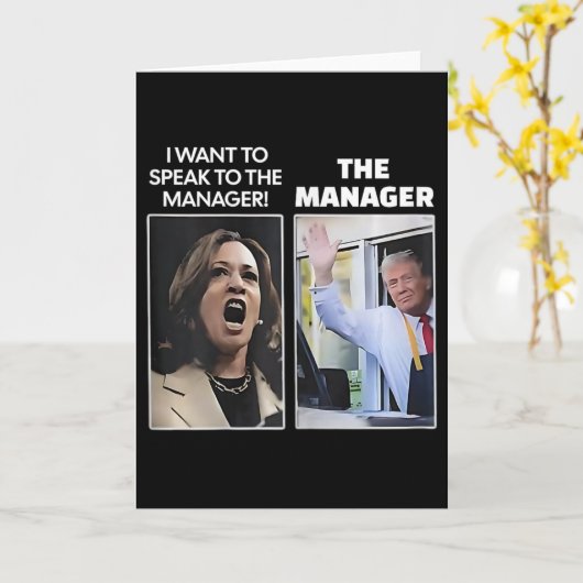 Kamala I Want To Speak To The Manager Trump Mcdona Kaart (Gele Bloem)