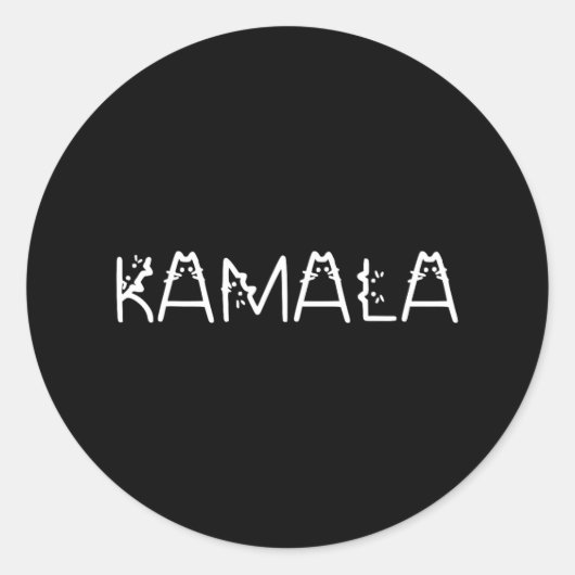 Kamala in Cat Font Kamala Harris Wheimer 2024 Walt Ronde Sticker (Voorkant)