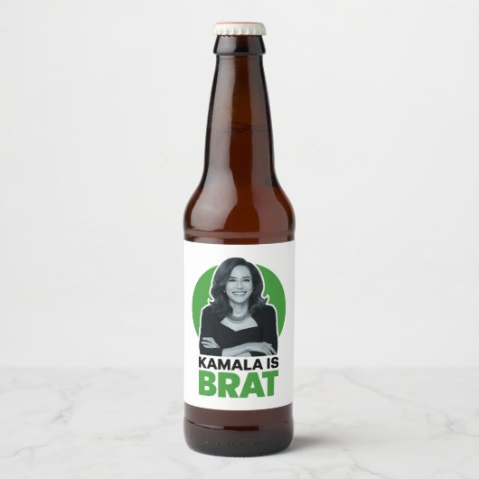 Kamala is Brat Grappig Sarcastisch Bier Etiket (Voorkant)
